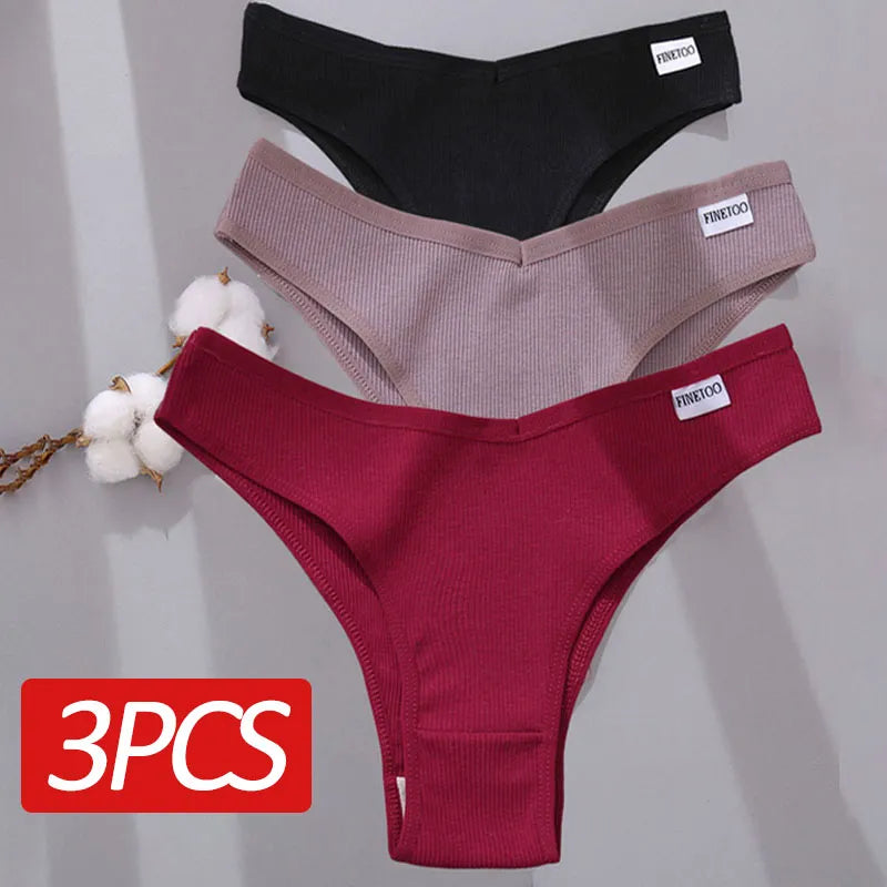 Luxurious Cotton Brazilian Panties Set - Comfortable V Waist G-String Underwear  Our Lum   