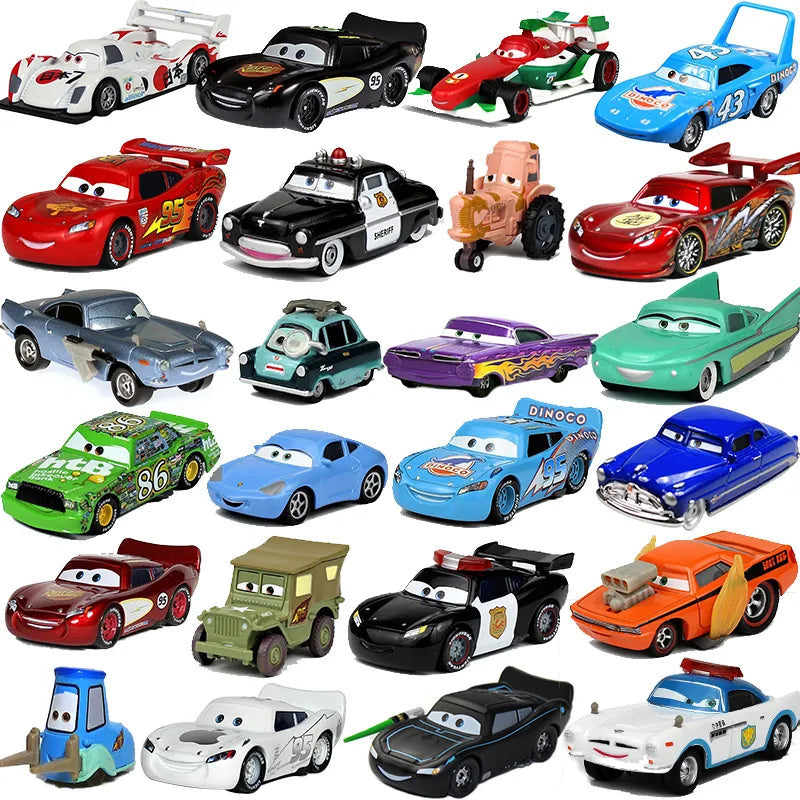 Lightning McQueen Mater Sheriff Alloy Metal Model Car - Disney Pixar Cars Toy for Children  ourlum.com   