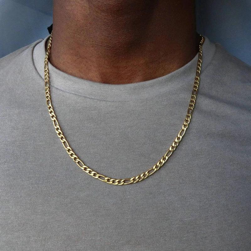 Figaro Chain Necklace: Punk Silver Stainless Steel Men's Hip Hop Jewelry  ourlum.com   