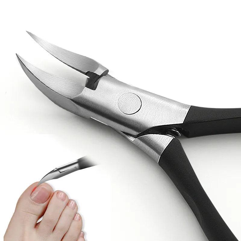 Paronychia Improved Stainless steel nail clippers trimmer Ingrown pedicure care professional Cutter nipper tools feet toenail  ourlum.com Black (gift box)  