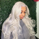 Lace Front Platinum Blonde Human Hair Wig for Women