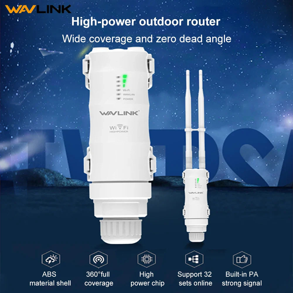 Wavlink Outdoor WiFi Repeater: High Power Dual Band Extender  ourlum.com   