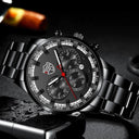 Sophisticated Stainless Steel Calendar Quartz Watch with Luminous Hands