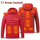 Men 9 Areas Heated Jacket USB Winter Electric Heating Coat