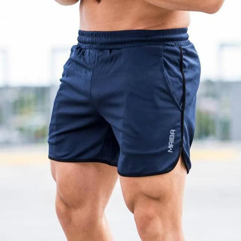 Men's Breathable Gym Workout Shorts: Quick Dry Sportswear for Bodybuilding  ourlum.com Navy Blue L 