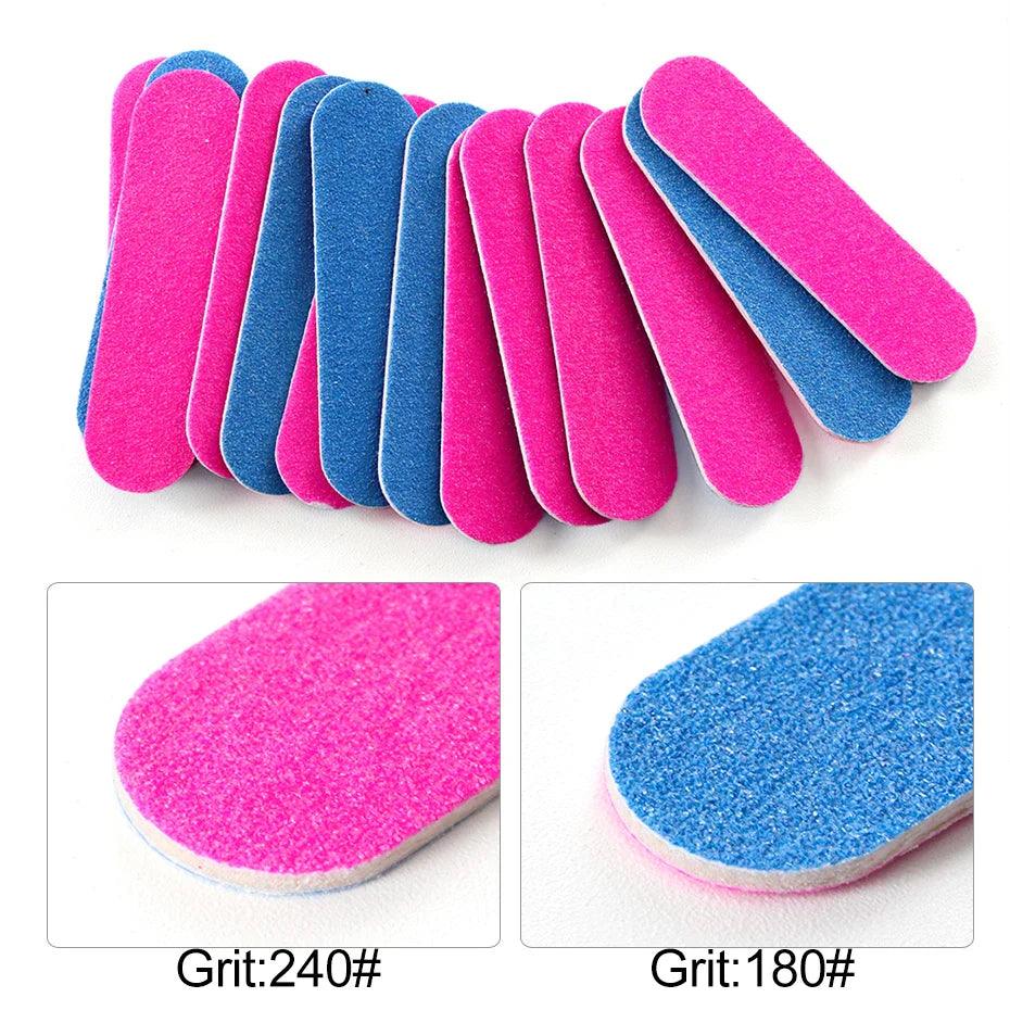 50/100pcs Mini Double Sided Nail File Disposable Nail Equipment Accessories Buffer Files Manicure Tools Salon Wholesale PP858  ourlum.com   