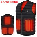 11 Area Heating Vest Men Women Casual V-neck USB Heated Jacket