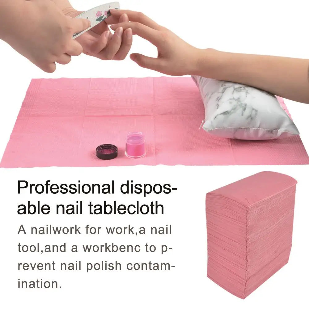 20Pcs Nails Art Cleaning Desk Mat Disposable Clean Pads Non-woven Waterproof Tablecloths Manicure Tool For Nails Care  ourlum.com   