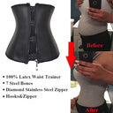 Zippered Latex Waist Trainer Corset for Women - Slimming Body Shapewear Girdle