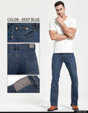 Mens Boot Cut Jeans Slightly Flared Slim Fit Denim Pants