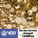 Crystal Gold Mix Size Flatback Rhinestones for DIY Nail Art  ourlum.com Jonquil Mix Size(1440Pcs) 