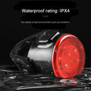 Waterproof Portable Mini Bike Lamp White Front Light Red Taillight