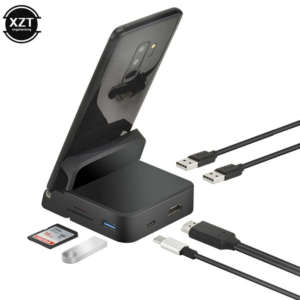 8 In 1 Type C HUB Docking Station Phone Stand Dex Pad Station USB C To HDMI-compatible Dock Power Charger Kit for For Samsung  ourlum.com Default Title  