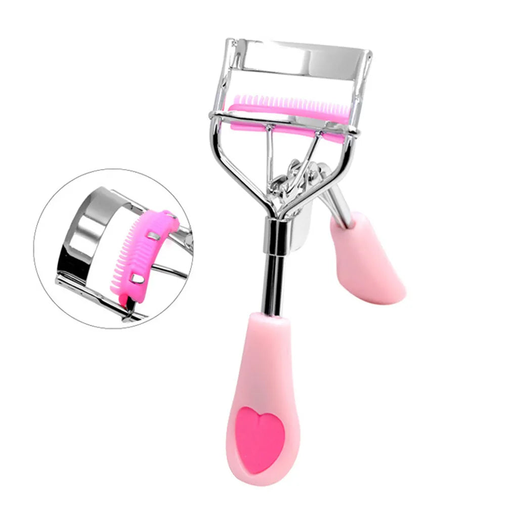 1PC Lady Professional Eyelash Curler With Comb Tweezers Curling Eyelash Clip Cosmetic Eye Beauty Tool maquillaje  ourlum.com   