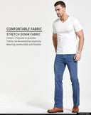 Mens Boot Cut Jeans Slightly Flared Slim Fit Denim Pants