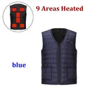 11 Area Heating Vest Men Women Casual V-neck USB Heated Jacket