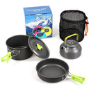 Portable Aluminum Alloy Camping Cookware Set for 2-3 People