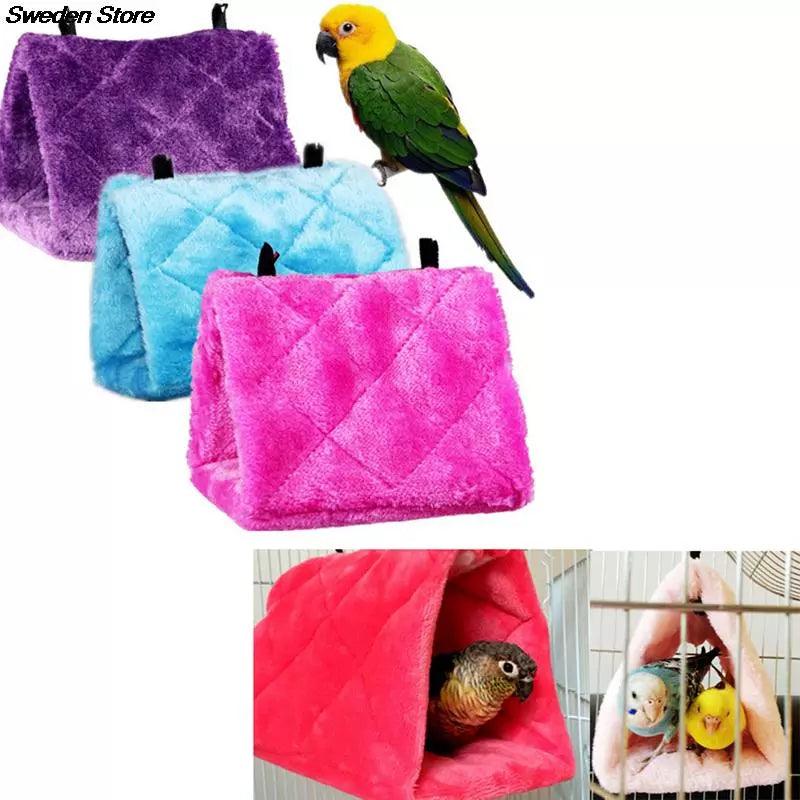 Cozy Bird Hammock House: Plush Winter Nest for Parrots & Budgies  ourlum.com   