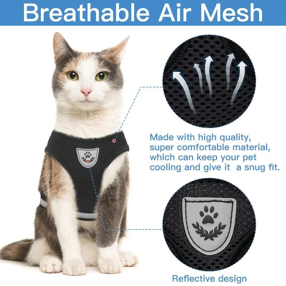 Breathable Cat Harness & Leash Set: Escape Proof Vest for Pets  ourlum.com   