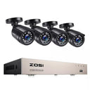 ZOSI Outdoor Surveillance Kit: Crystal Clear Day/Night Vision, Instant Alerts  ourlum.com 8CH DVR x 4 Cameras None Poland