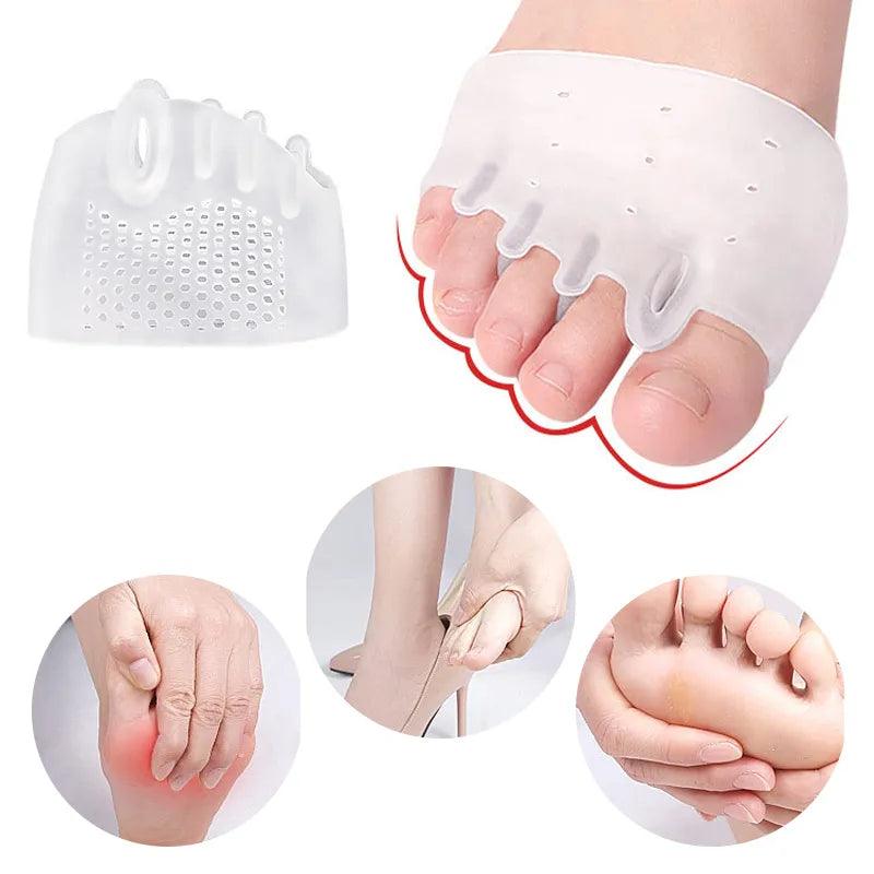 2pcs=1pair Toe Separator Hallux Valgus Corrector Finger Bunion Orthotics Protector Overlapping Forefoot Pad Foot Care Pedicure  ourlum.com   