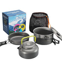 Portable Aluminum Alloy Camping Cookware Set for 2-3 People