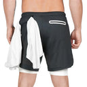 2025 Summer Running Shorts Men 2 in 1 Quick Dry Gym Shorts