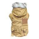 Winter Dog Jacket: Stylish Hoodie Coat for Small Medium Pets  ourlum.com Khaki XS 