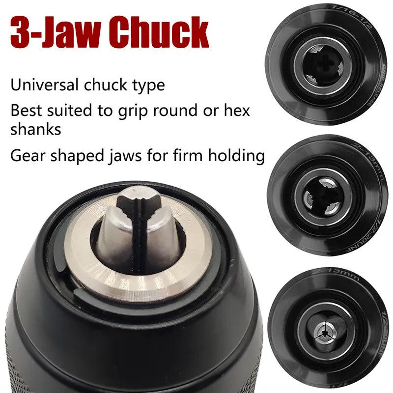 Metal Heavy Duty Keyless Drill Chuck Hex Shank Adaptor SEO: Effortless Bit Changes, Secure Hold, Versatile Adapter  ourlum.com   