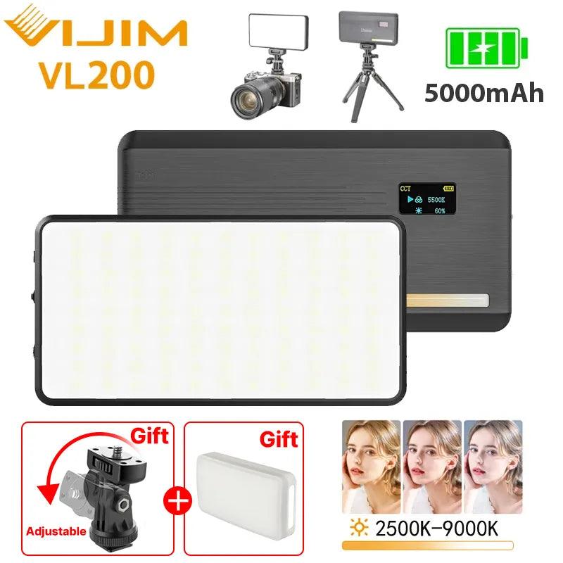VIJIM Ulanzi VL200 LED Video Light Kit with 360° Ball Head and Soft Diffuser - Essential Camera Lighting Solution  ourlum.com   