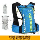 Cycling backpack for men and women, nylon bag, waterproof 8 liters, hiking and camping, 250ml water bottle with 1.5L water bag  ourlum.com blue 1.5L250  