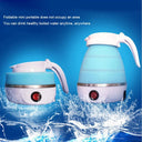 saengQ Travel Household Folding Kettle 600ml Portable Silicone Steel