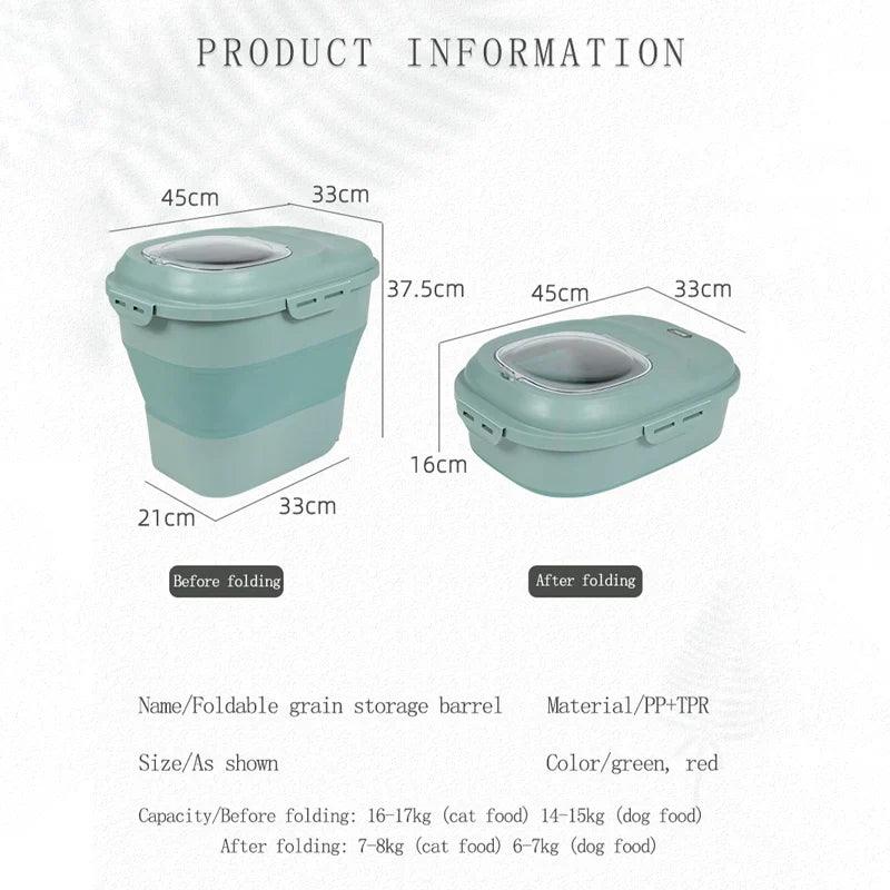 Pet Food Storage Container: Moisture-Proof Seal Measuring Cup Cat Dog Bowl  ourlum.com   