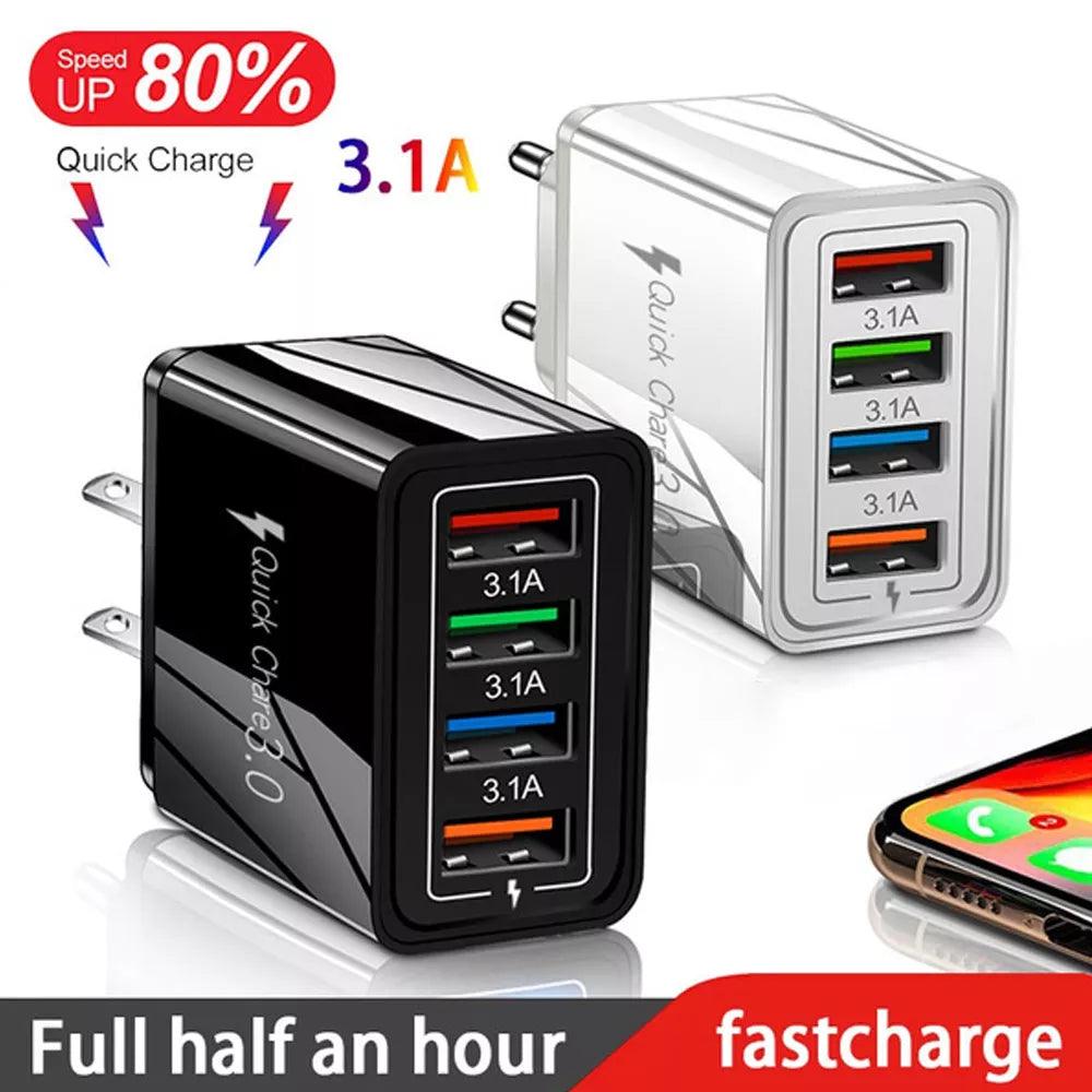 Multi-Device USB Charger with Quick Charge 3.0 for iPhone, Samsung, Xiaomi, Tablets - Fast Charging Solution  ourlum.com   