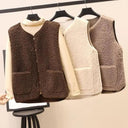 Luxurious Winter Fleece Button Vest for Women  ourlum.com   