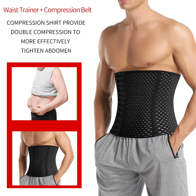 Men's Tummy Control Waist Trainer Corset for Slimming, Fitness & Posture Support