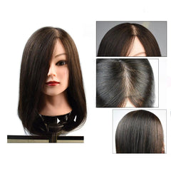Professional Human Hair Mannequin Head for Styling Practice: Salon Training Tool