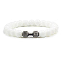 Fitness Charm Bracelet Set: Stylish Natural Stone Beads