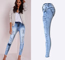 Summer Style Low Waist Sky Blue Patchwork Skinny Tights