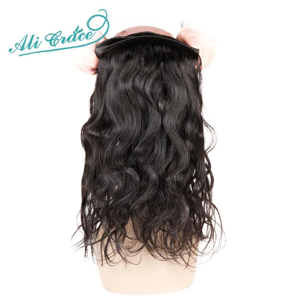 ALI GRACE Indian Body Wave 100% Remy Human Hair Extensions Bundle Pack - Natural Black (10-28 inch)  ourlum.com   