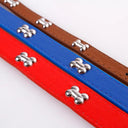 Bone Leather Reflective Pet Dog Collar for Small Large Dogs  ourlum.com   