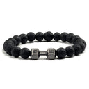 Fitness Charm Bracelet Set: Stylish Natural Stone Beads