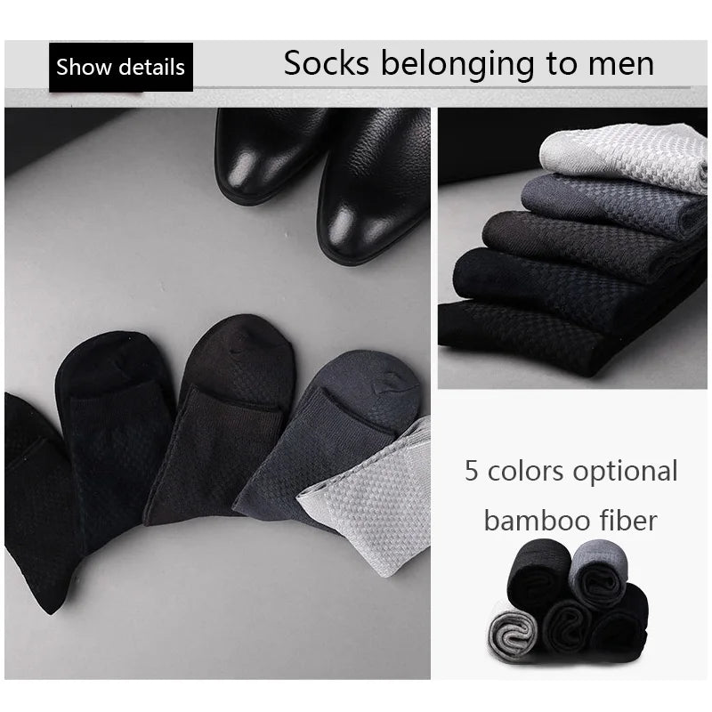 Ultimate Comfort Men's Bamboo Fiber Compression Socks - Pack of 10 - Versatile Style & Superior Quality  ourlum   