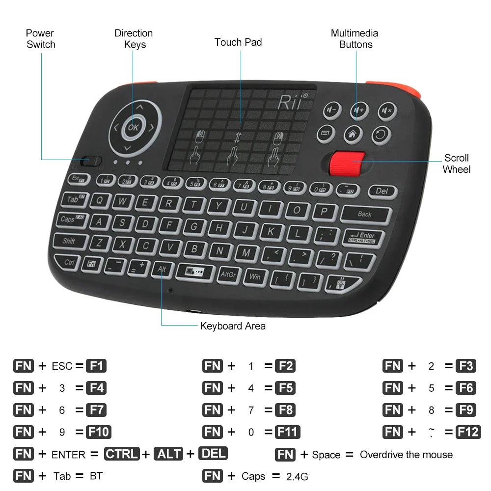 Rii i4 Mini BT Wireless Keyboard: Ultimate Remote Control Solution With Touchpad  ourlum.com   