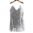 Stunning Backless Silver Sequin Mini Dress for Parties