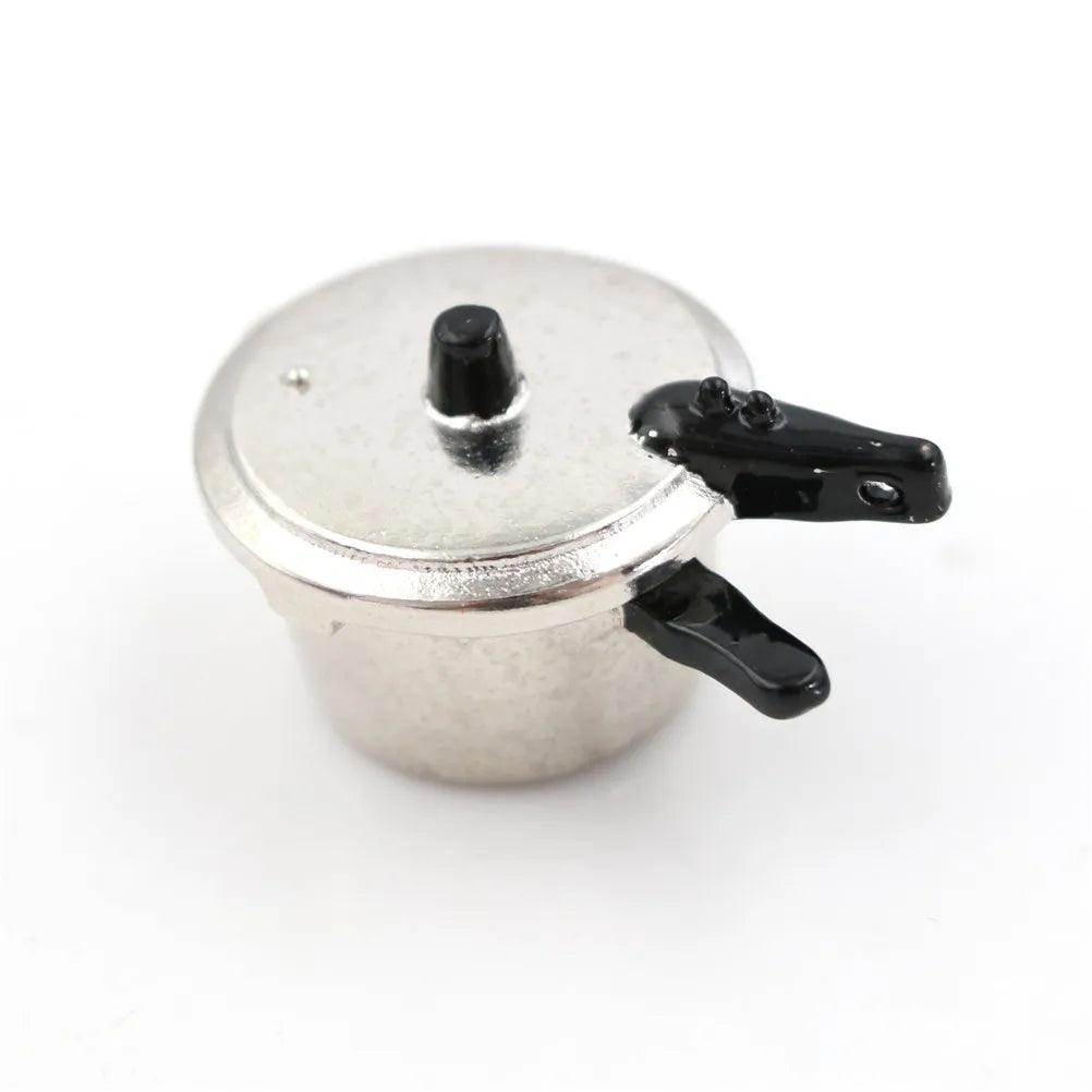 Cooking Utensil Pressure Cooker Autoclave Toy Simulation Kitchen Tools 1:12 Scale Dollhouse Miniature Kitchen