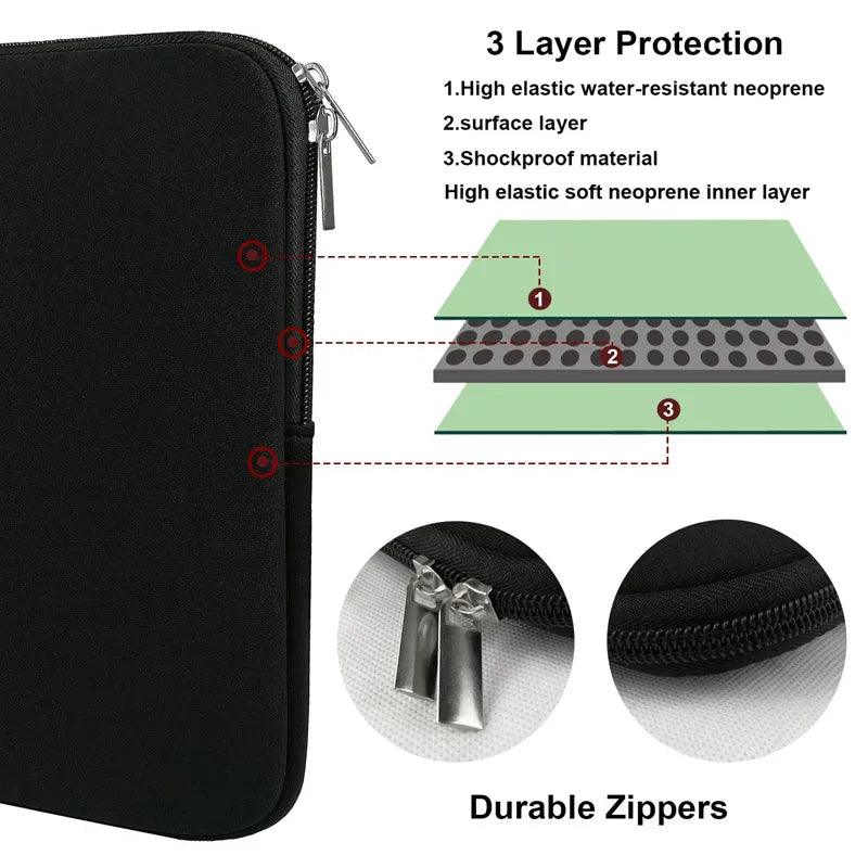 Cotton Fabric Laptop Sleeve with Zipper Closure for Xiaomi HP Dell Lenovo MacBook Air Pro Retina  ourlum.com   