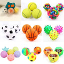 Squeaky Rubber Dog Ball Toy for Small Dogs Interactive Chew