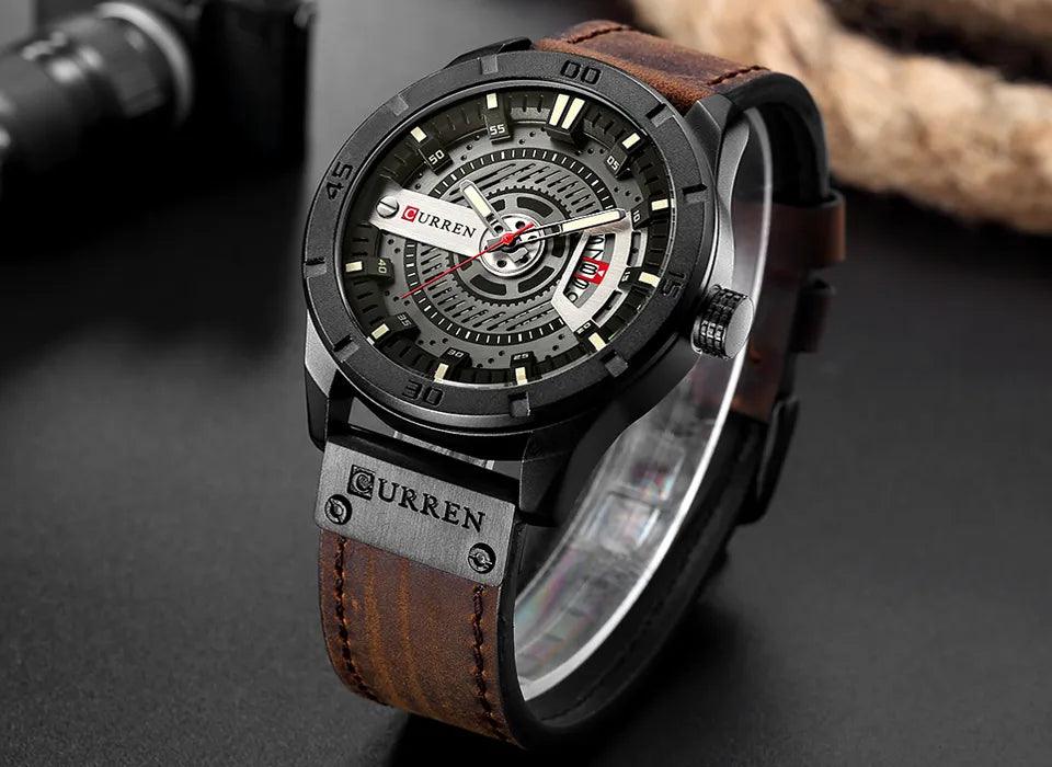 CURREN Men's Luxury Military Sports Watch with Leather Band  ourlum.com   