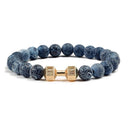 Fitness Charm Bracelet Set: Stylish Natural Stone Beads